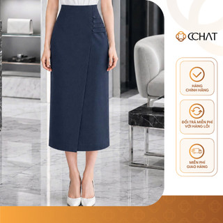 Chân Váy 𝐂𝐂𝐇𝐀𝐓 Dáng Suông Bấu Ly Kiểu Tà Chéo Chất Liệu Tuytsi Cao Cấp 16CDS2044ST