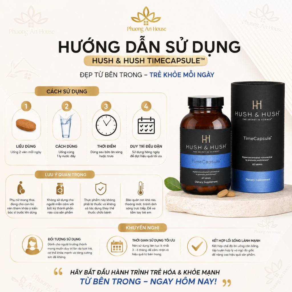 Viên Uống Ngăn Ngừa Lão Hóa Hush & Hush Time Capsule 60 viên
