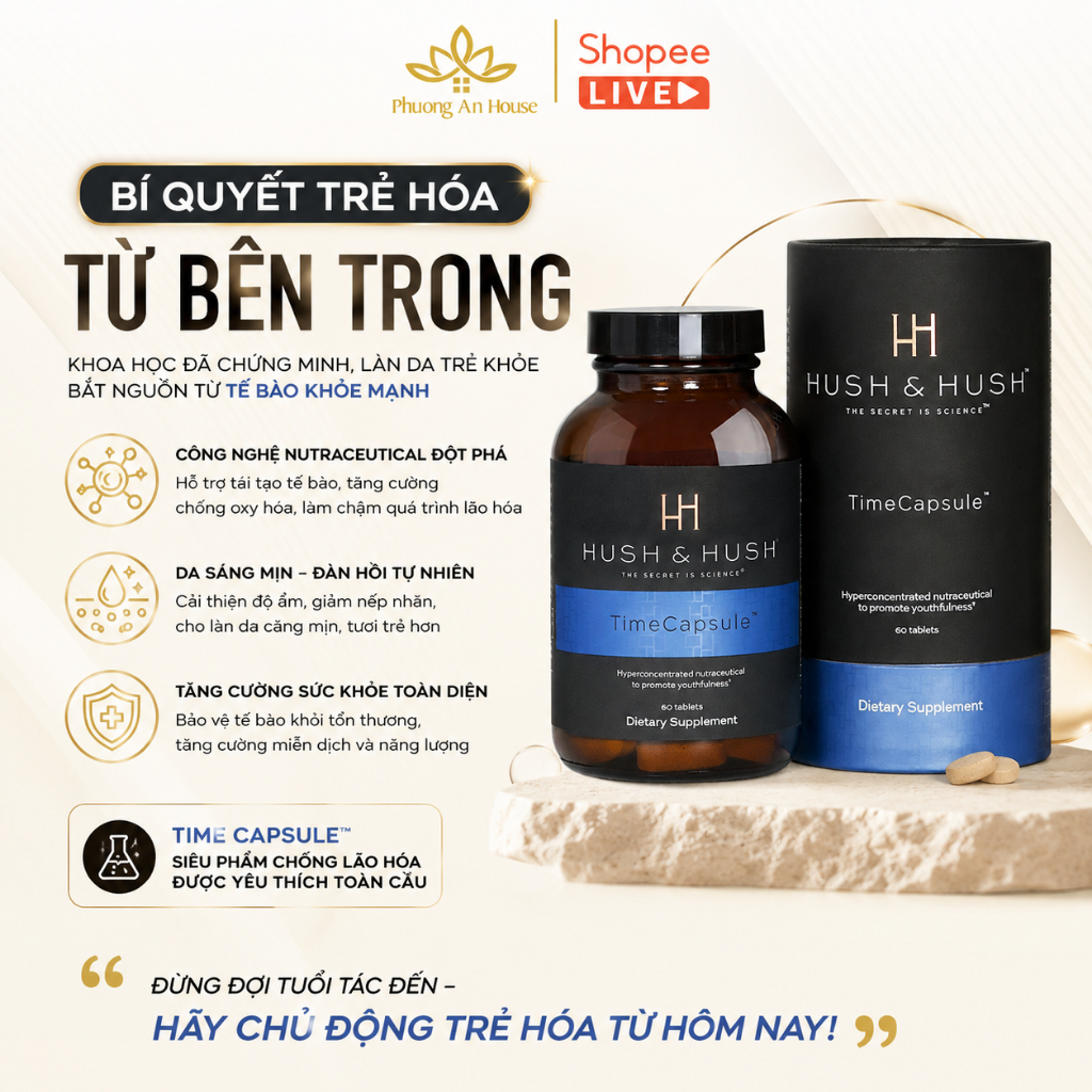 Viên Uống Ngăn Ngừa Lão Hóa Hush & Hush Time Capsule 60 viên