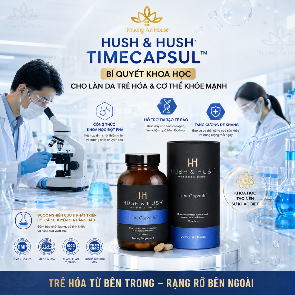 Viên Uống Ngăn Ngừa Lão Hóa Hush & Hush Time Capsule 60 viên