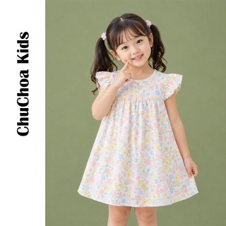Váy Lanh bé gái, Đầm Lanh bé gái cánh tiên dáng suông ChuChoaKids [VBC32]