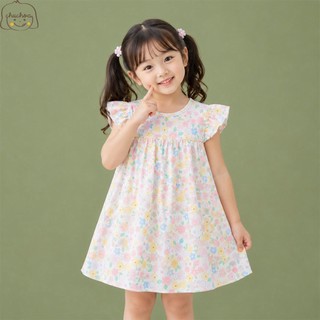 Váy Lanh bé gái, Đầm Lanh bé gái cánh tiên dáng suông ChuChoaKids [VBC32]