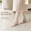 IKUNKA Giày sandal nữ cao gót 4cm gót vuông mũi vuông quai hậu thanh lịch