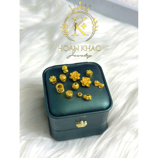 Phụ kiện Charm xỏ chuỗi tỳ hưu - Hoa sen V24k Hoàn Khắc cho nam và nữ - Diy,Wonmen - Có giấy đảm bảo vàng kèm theo