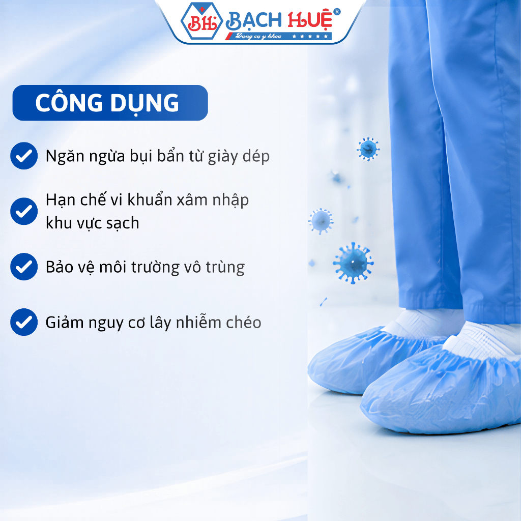 Combo 50 Đôi Bao Giày Phòng Sạch Tiệt Trùng Medipro Dùng 1 Lần – bao bọc giày dép y tế vô trùng