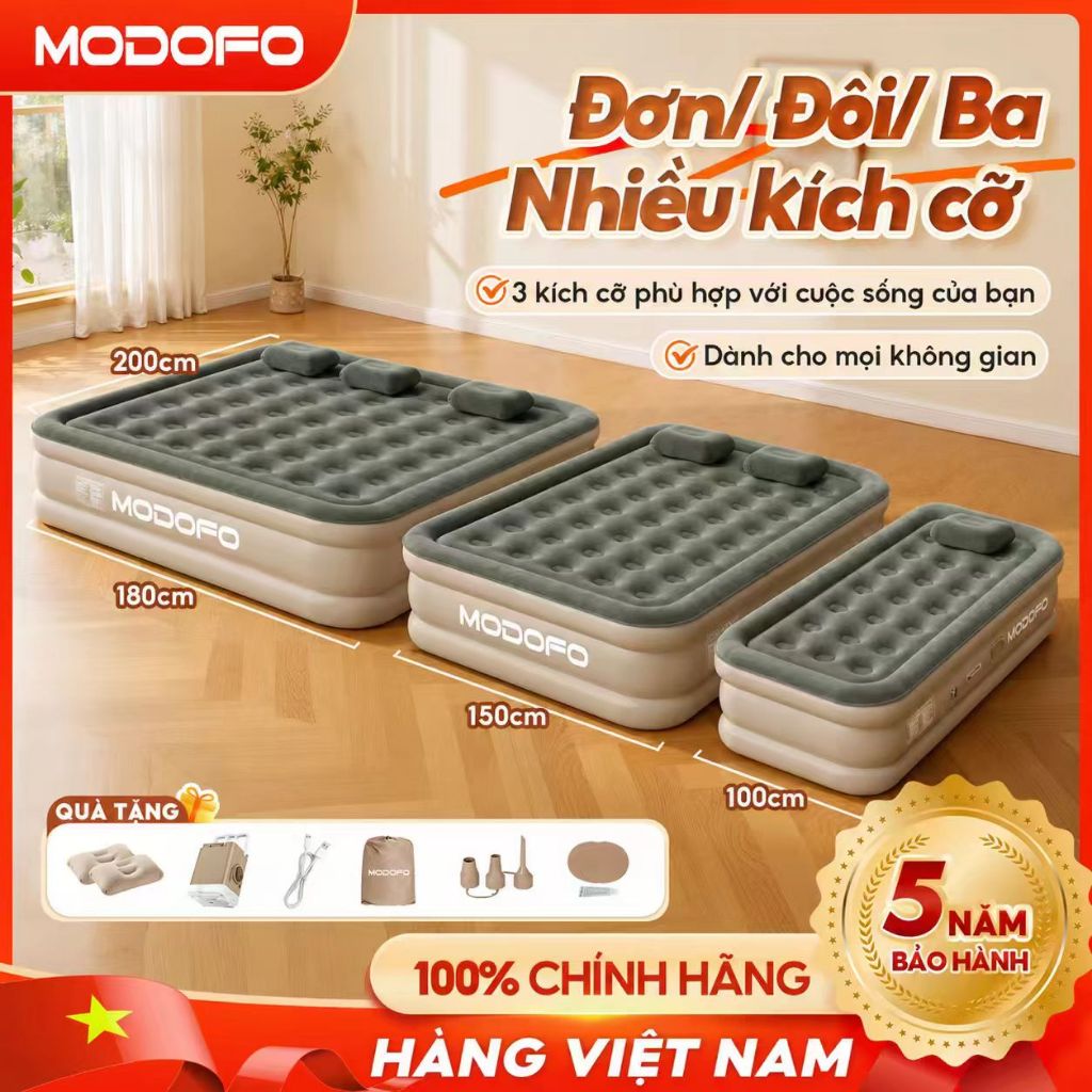 MODOFO Nệm Hơi Đệm Hơi Tự Bơm Nệm Hơi Gấp Gọn Giường Bơm Hơi 150cm Dày Lên Gửi Hai Chiếc Gối
