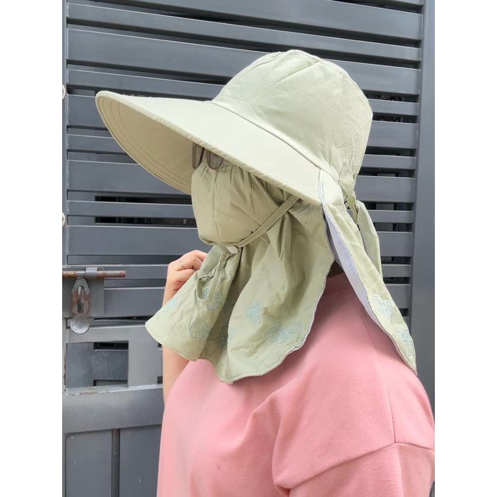 Nón Mũ chống nắng vành to 2 tà, vải mềm thoáng, freesize cho nữ