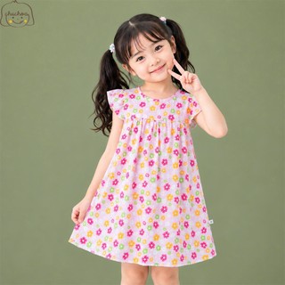 Váy Lanh bé gái, Đầm Lanh bé gái cánh tiên dáng suông ChuChoaKids [VBC32]