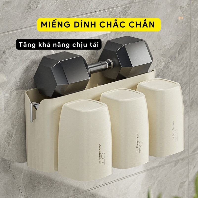 Giá Để Bàn Chải Kem Đánh Răng 2 Cốc 3 Cốc 4 Cốc, Kệ Để Đồ Nhà Tắm Tiện Lợi Không Cần Khoan Tường
