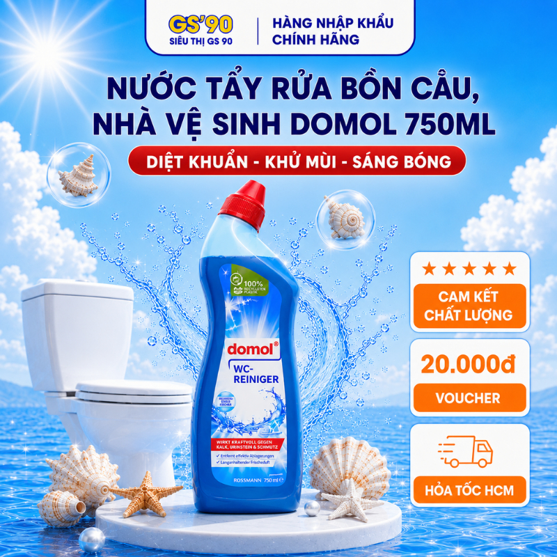 Dung Dịch Tẩy Rửa Bồn Cầu Domol Đức 750ml Làm Sạch Mảng Bám Cứng Đầu, Khử Mùi - Hàng Đức