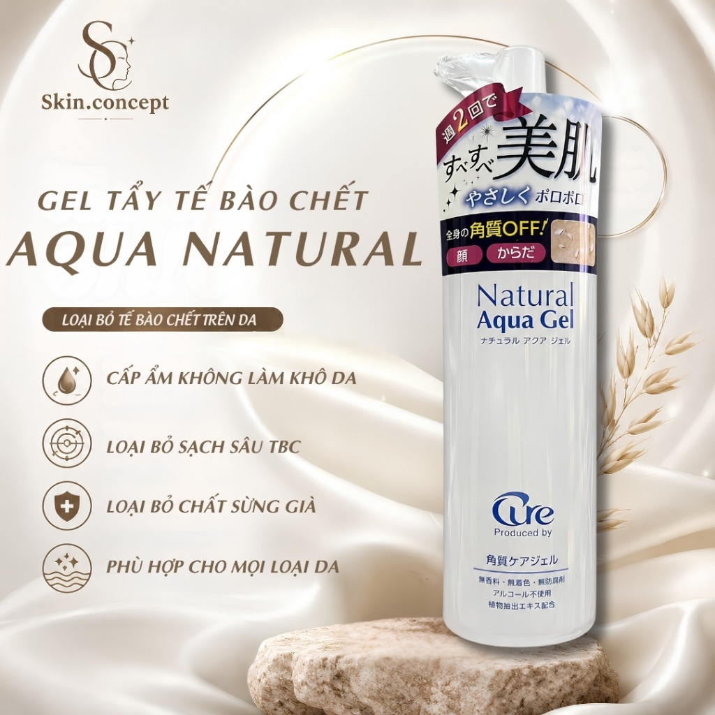 Gel Tẩy Da Chết Tẩy Tế Bào Chết Cure Natural Aqua Gel 100gr - Nội Địa Nhật