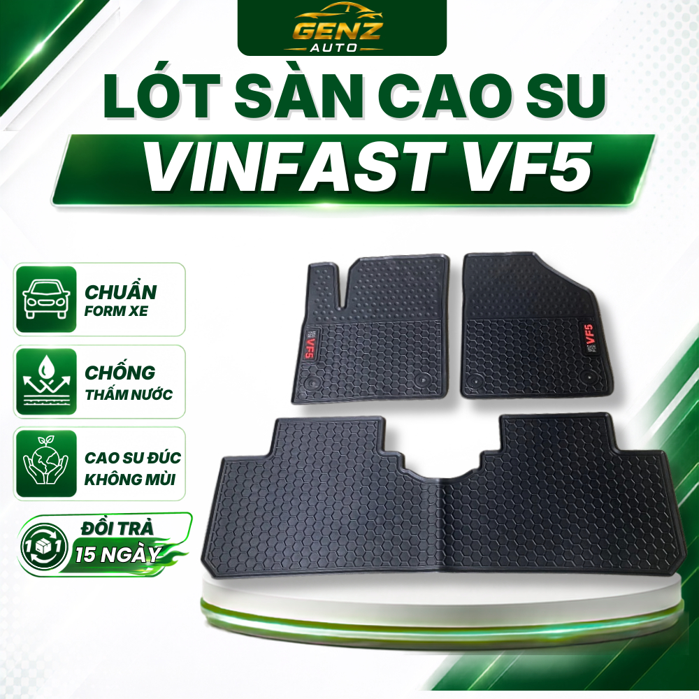 Thảm lót sàn VF5 /Herio Green (VF5) 2023-Nay cao su đúc, không mùi, dễ dàng lau rửa - Hàng cao cấp