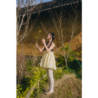 Váy nơ OLV 2 dây dáng bí Cream Dot Bowey Mini Dress phù hợp đi chơi đi biển
