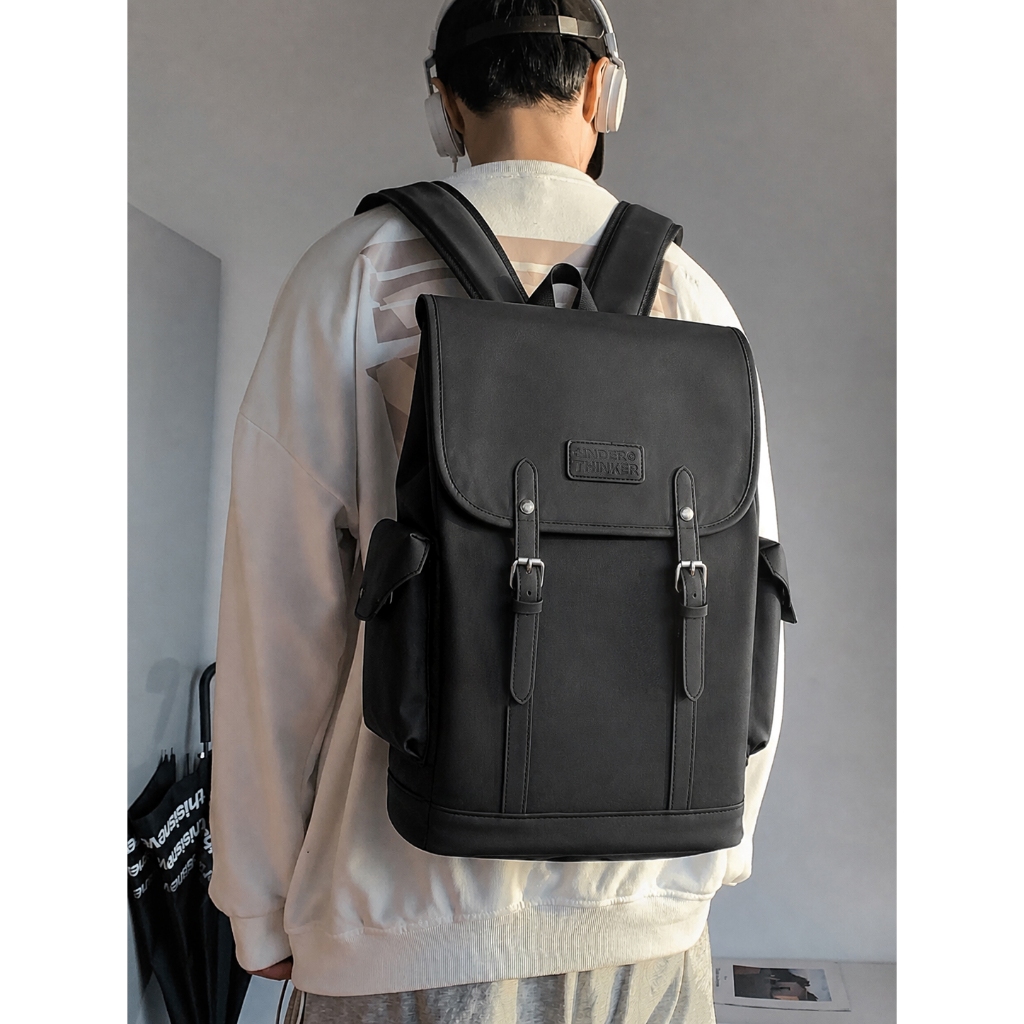 Balo ZOROS Thời Trang Unisex Cặp Đựng Laptop Đi Học Nam Nữ Vải Phối PVC Trượt Nước | MONZI