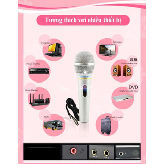 Micro Karaoke Có Dây Ak-319 XINGMA Chống Hú, Có Màng Lọc Tạp Âm, Dây Dài 3 Mét, Bảo Hành 12 Tháng