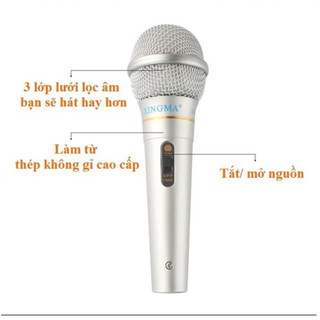 Micro Karaoke Có Dây Ak-319 XINGMA Chống Hú, Có Màng Lọc Tạp Âm, Dây Dài 3 Mét, Bảo Hành 12 Tháng