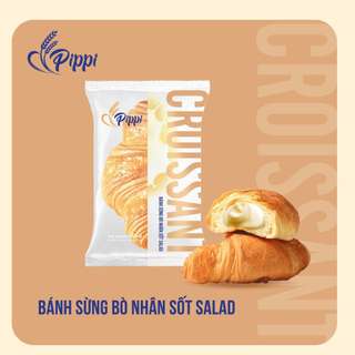 Bánh Pippi sừng bò nhân mứt dâu tây, sốt salad ăn sáng ăn xế 50g x 40 túi/thùng |Tràng An