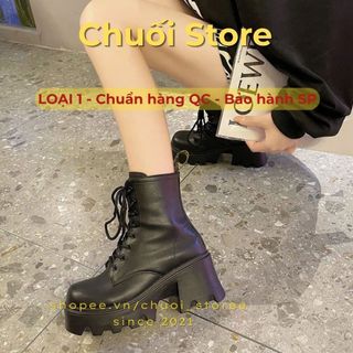 Giày boot nữ da PU tổng hợp dệt vải đế cao su dễ phối đồ cao cấp sang trọng thoải mái