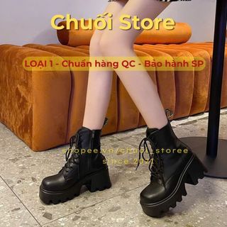 Giày boot nữ da PU tổng hợp dệt vải đế cao su dễ phối đồ cao cấp sang trọng thoải mái