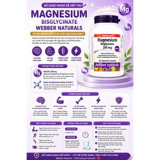 MAGNESIUM BISGLYCINATE - Bổ sung Magie dễ hấp thu, hỗ trợ xương khớp và hệ thần kinh khỏe mạnh.