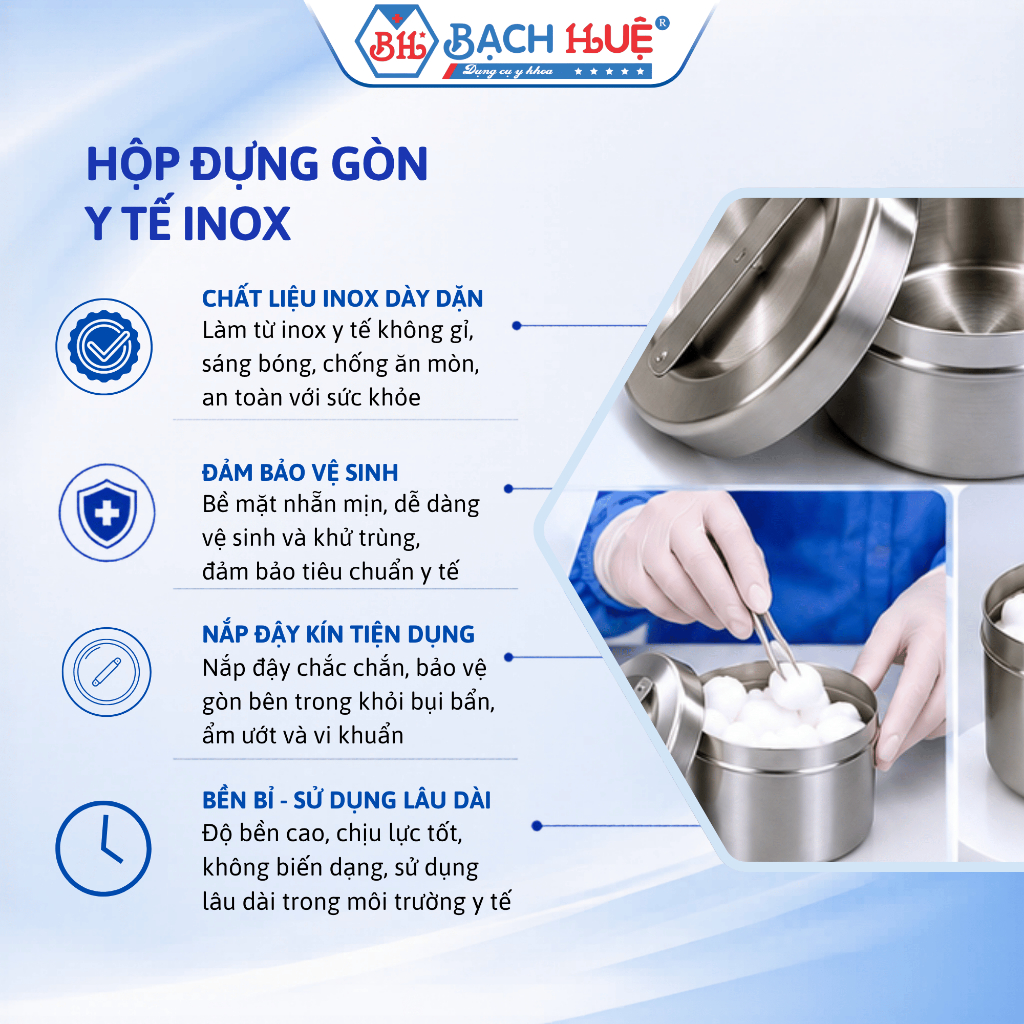 Hộp Gòn Đúc  Đủ Size Nhỏ, Trung, Lớn – Hộp Đựng Bông Gòn Y Tế, Spa Cực Bền