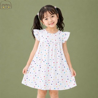 Váy Lanh bé gái, Đầm Lanh bé gái cánh tiên dáng suông ChuChoaKids [VBC32]