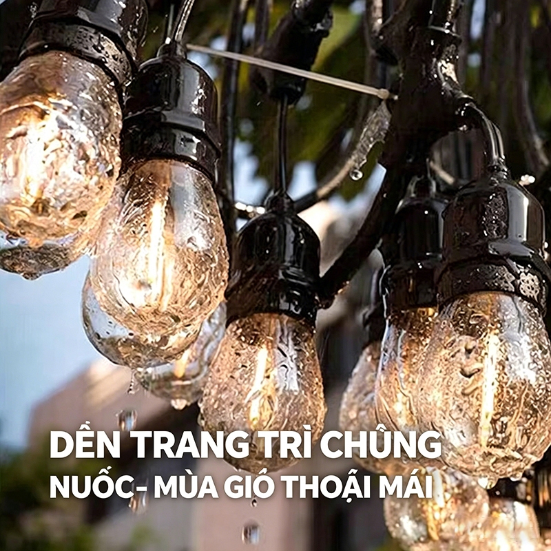 【Nối Dài 100M】Dây đèn trang trí ngoài trời, LED năng lượng mặt trời chống nước IP65 - ,Trang trí Giáng sinh / Halloween