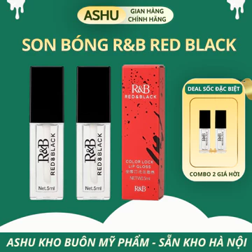 [R&B CHÍNH HÃNG] Son Bóng R&B Red & Black Khóa Màu Son, Dưỡng Ẩm, Hiệu Ứng Môi Căng Mọng ASHU