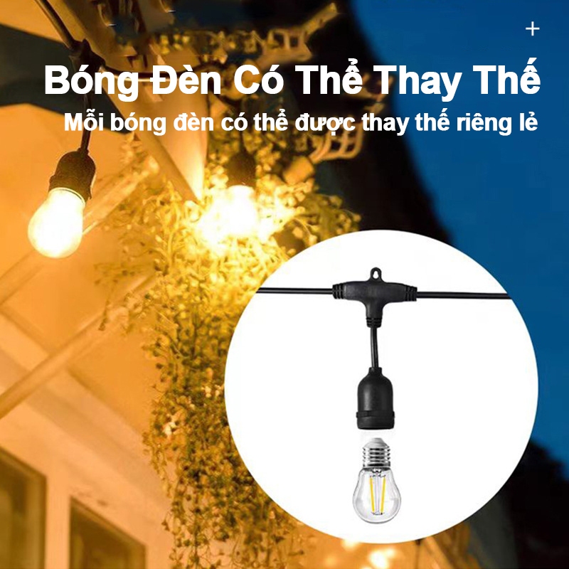 【Nối Dài 100M】Dây đèn trang trí ngoài trời, LED năng lượng mặt trời chống nước IP65 - ,Trang trí Giáng sinh / Halloween