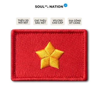 Patch Thêu 3D CỜ VIỆT NAM 1945 có miếng dán velcro cao cấp - SOUL OF A NATION