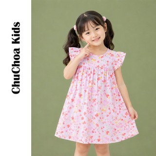 Váy Lanh bé gái, Đầm Lanh bé gái cánh tiên dáng suông ChuChoaKids [VBC32]