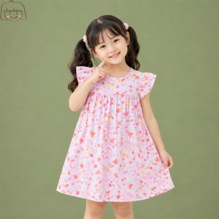 Váy Lanh bé gái, Đầm Lanh bé gái cánh tiên dáng suông ChuChoaKids [VBC32]