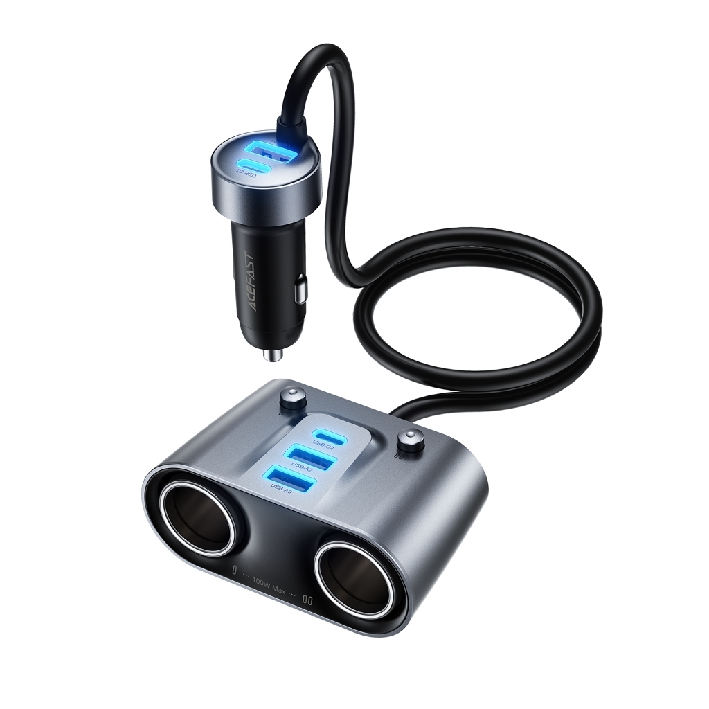 Tẩu Sạc Ô Tô ACEFAST B22 152W, 2 USB-C + 3 USB-A + 2 Cổng Tẩu, Hỗ Trợ Sạc Nhanh PD/QC