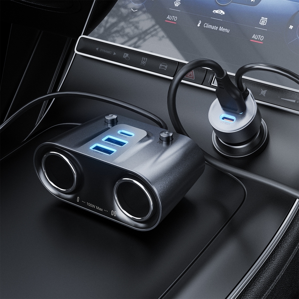 Tẩu Sạc Ô Tô ACEFAST B22 152W, 2 USB-C + 3 USB-A + 2 Cổng Tẩu, Hỗ Trợ Sạc Nhanh PD/QC