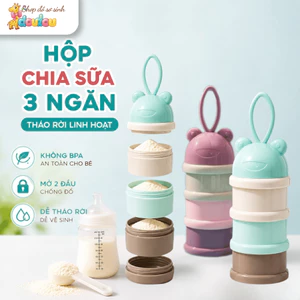 Hộp Chia Sữa 4 Ngăn Cho Bé Đựng Sữa, Đồ Ăn Dặm Và Hoa Quả Tiện Lợi Kháng Khuẩn DouDou Cho Bé A29