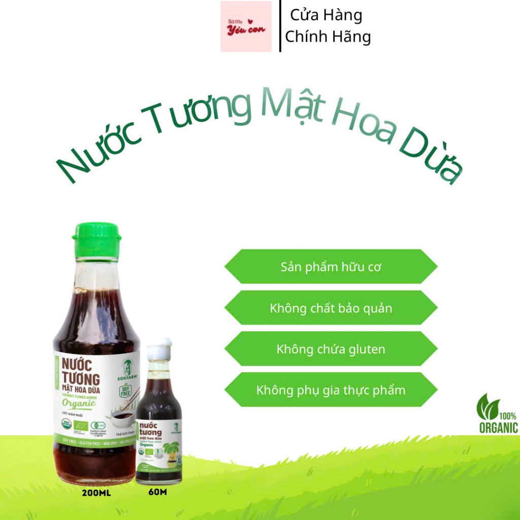 Nước Tương Mật Hoa Dừa Sokfarm Gia Vị Lên Men Tự Nhiên Vị Thanh Dịu Cho Mọi Món Ăn Cho Mẹ Và Bé