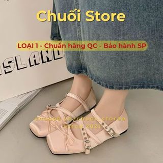 Giày bệt nữ da PU tổng hợp dệt vải đế cao su phong cách quai chéo dễ mang dễ phối đồ