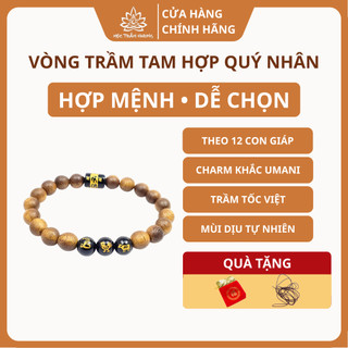 Vòng Tay Trầm Hương Tam Hợp Quý Nhân Mix Lu Thống Omani Trầm Tốc Việt - Mộc Trầm Hương MTH