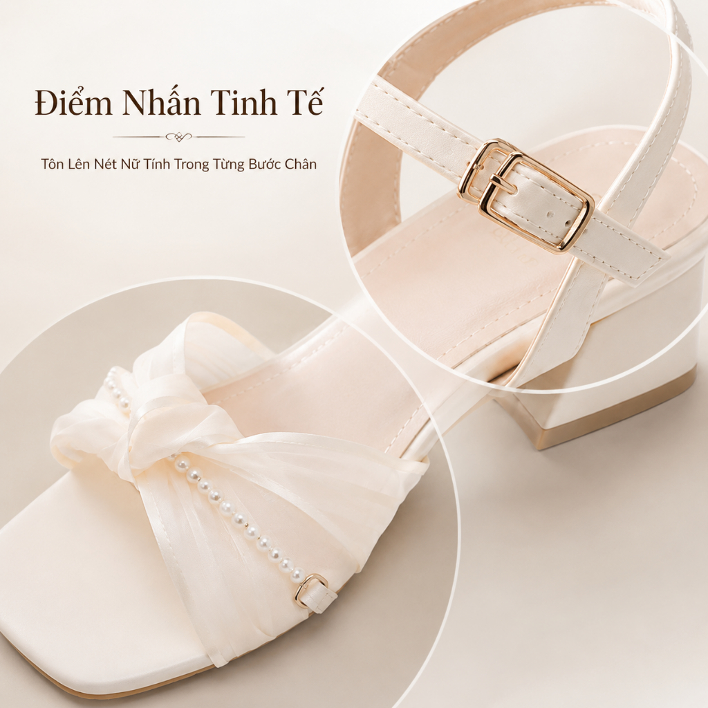IKUNKA Dép sandal nữ cao gót 4 phân, giày nữ gót vuông quai hậu dễ phối đồ