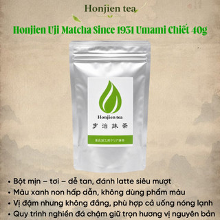 Bột Matcha Nguyên CHất Honjien Uji Matcha Đậm Trà Since 1931 Umami Hậu Ngọt Kéo Dài M77