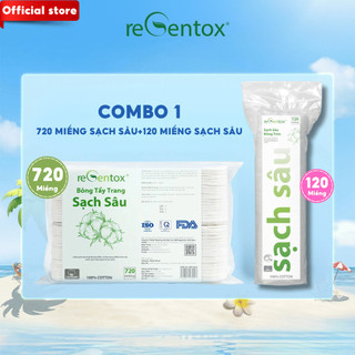 [COMBO 2] Bông Tẩy Trang SẠCH SÂU reGentox Túi Zip 720 Miếng Và 120 Miếng Công Nghệ Diamond Sạch Sâu Cho Da Make Up