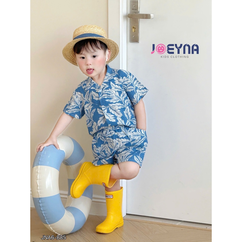 Set bộ đi biển Joeyna B85 hoa lá so hot cho bé