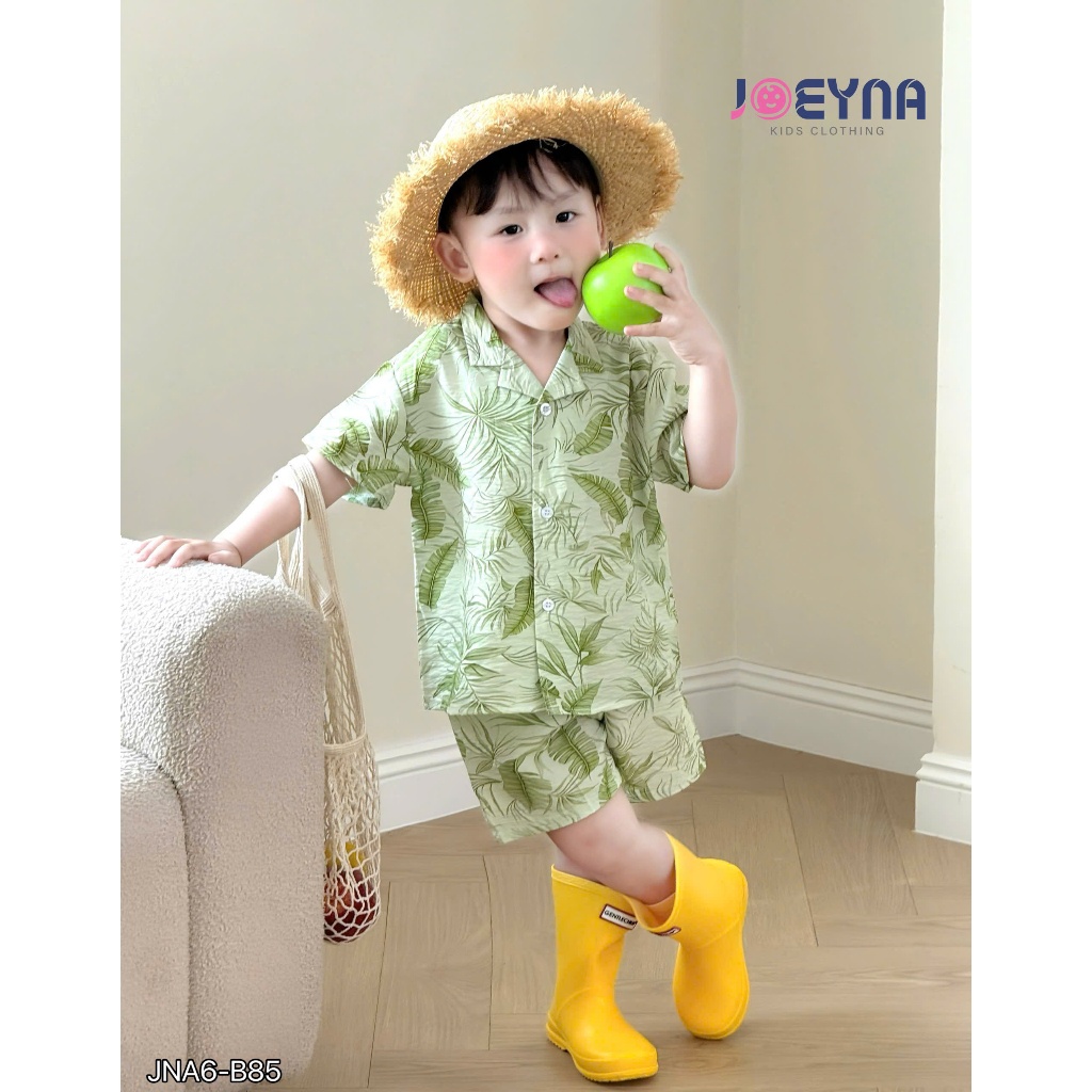 Set bộ đi biển Joeyna B85 hoa lá so hot cho bé