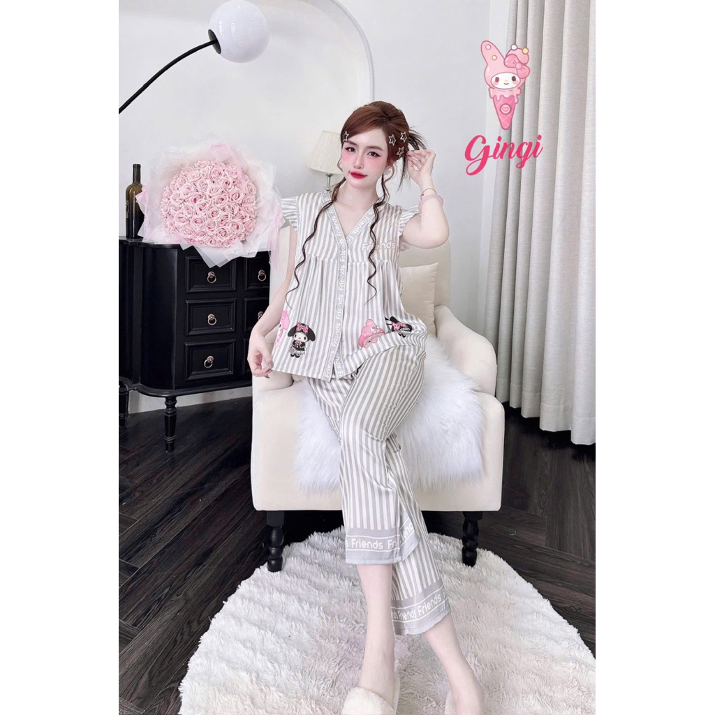 [140725]Lửng phom quần 9 tấc,áo cổ kiểu tk xinh,lụa latin mềm nhẹ mát