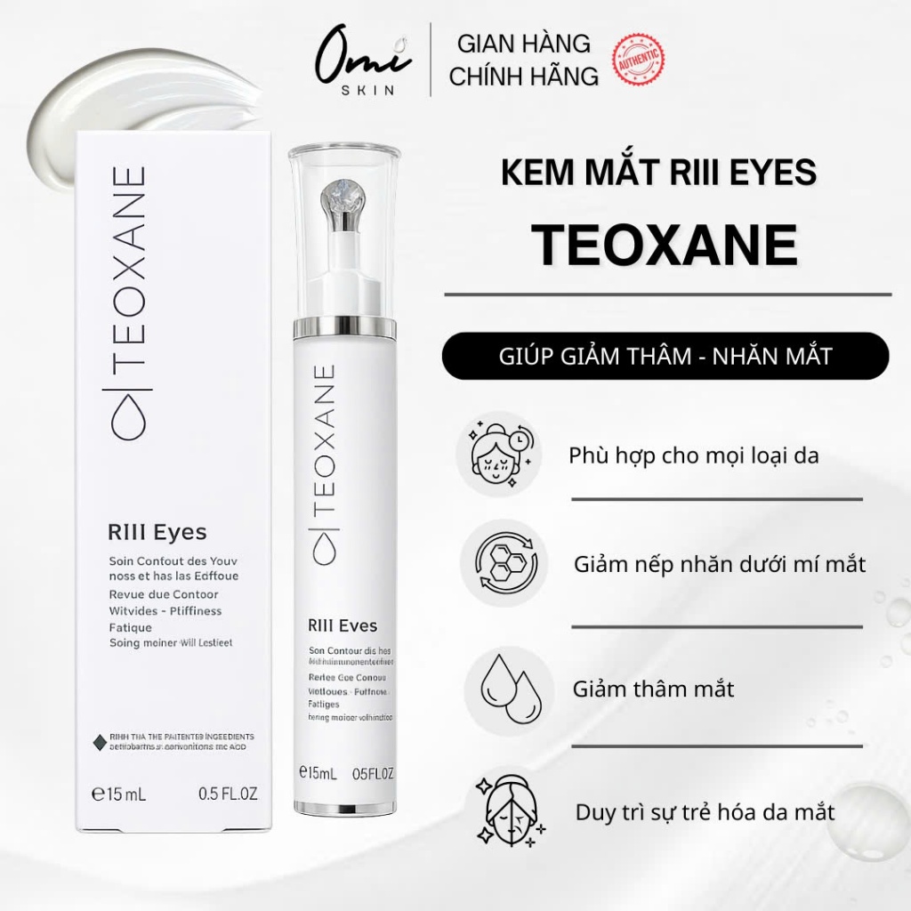 Kem Mắt Giảm Quầng Thâm, Bọng Mắt Teoxane RII Eyes Contour