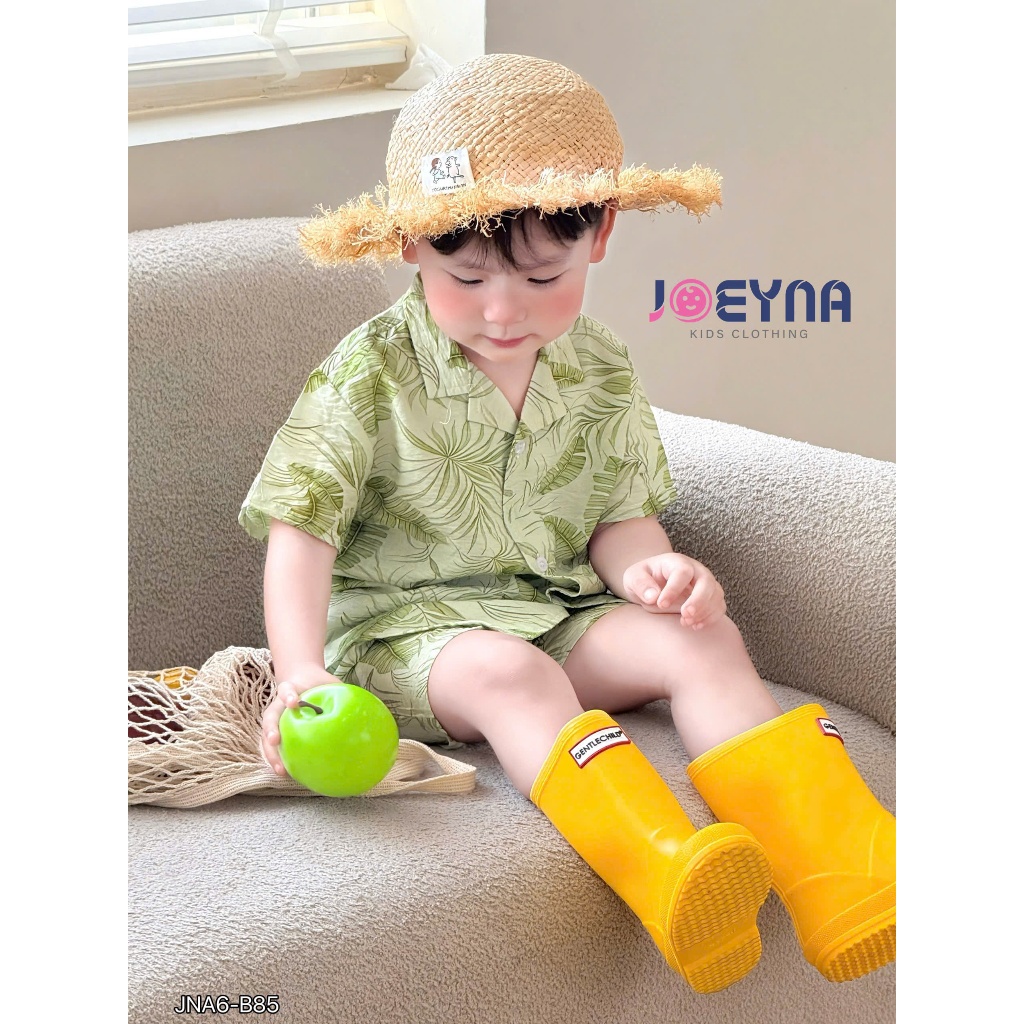 Set bộ đi biển Joeyna B85 hoa lá so hot cho bé