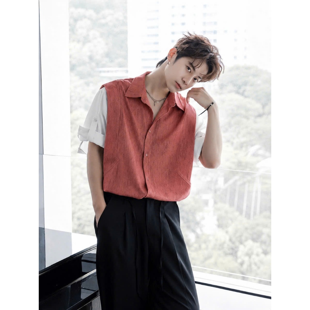 Áo Sơ mi Tay lỡ mix RELIC ISIEUAOTHUNI Unisex
