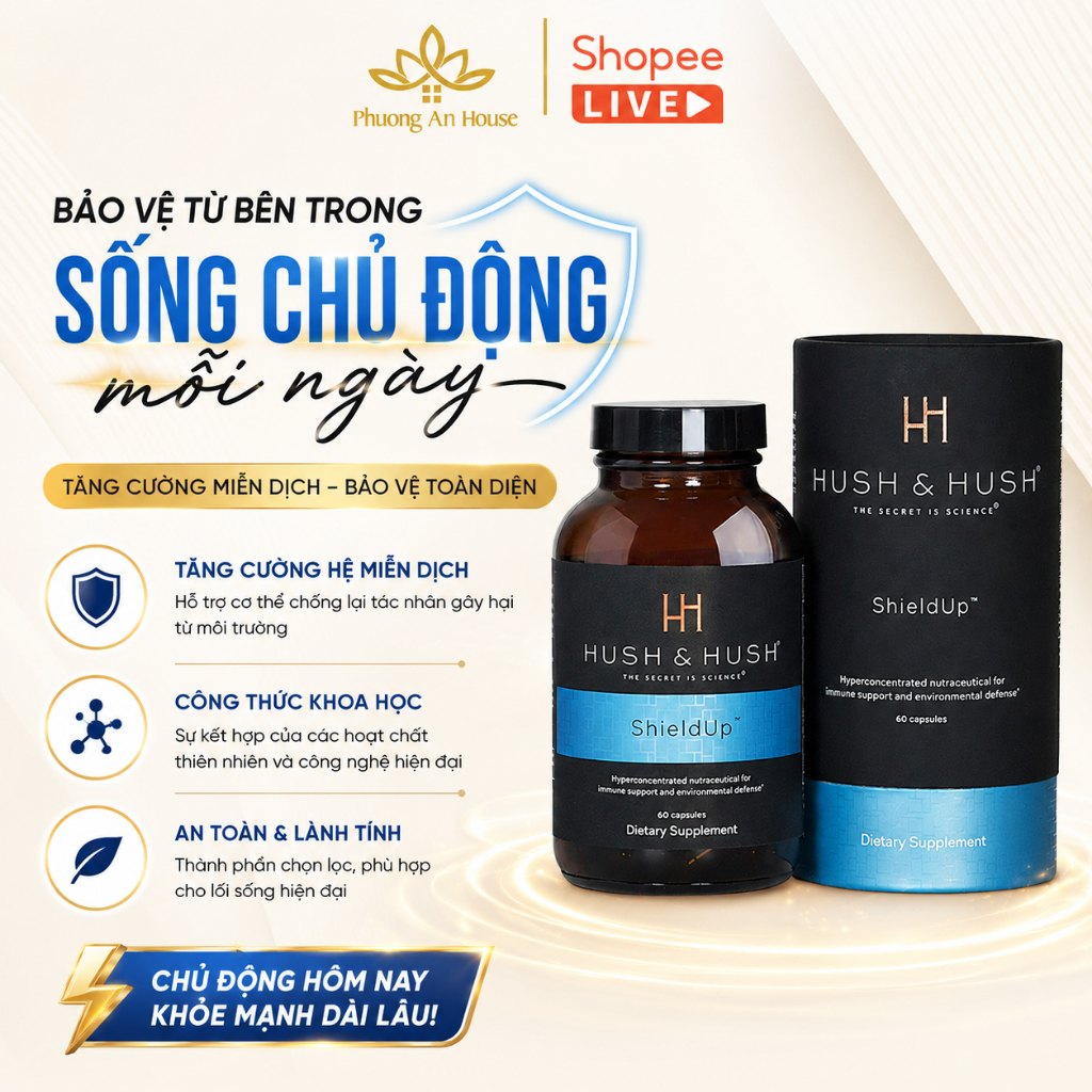 Viên uống chống nắng cho da Hush & Hush Shield Up 60 viên - PHUONGANHOUSE
