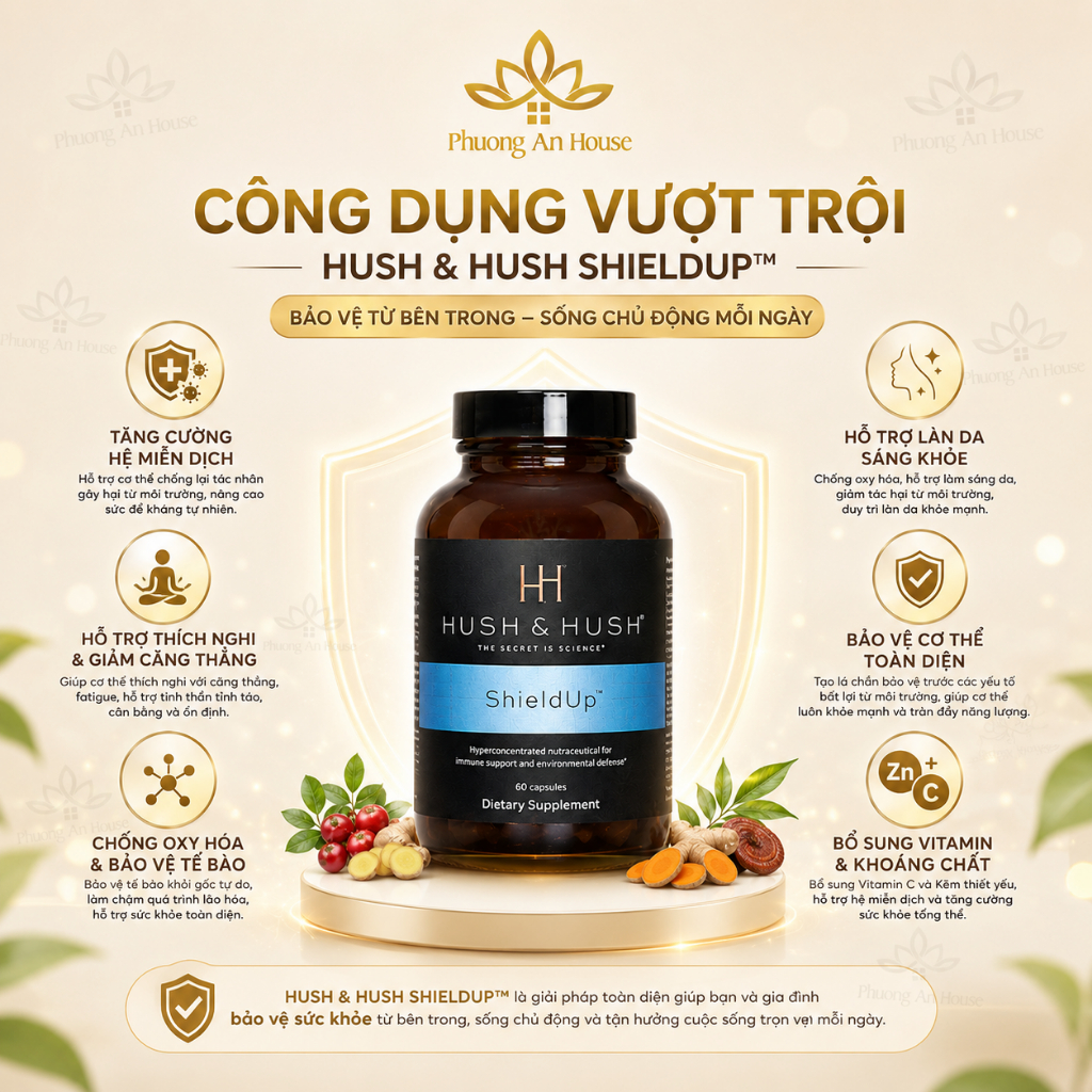 Viên uống chống nắng cho da Hush & Hush Shield Up 60 viên - PHUONGANHOUSE