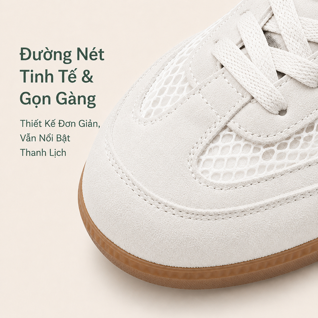 IKUNKA Giày sneaker nữ đế nâu, giày thể thao nữ mềm nhẹ thoáng khí đi học đi chơi